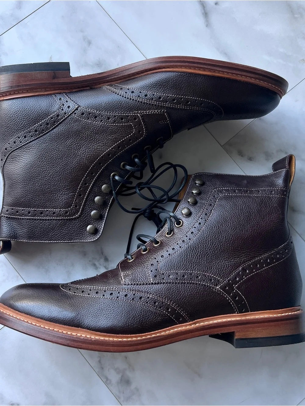 Stacy Adams Brown Leather Finnegan wingtip Boots